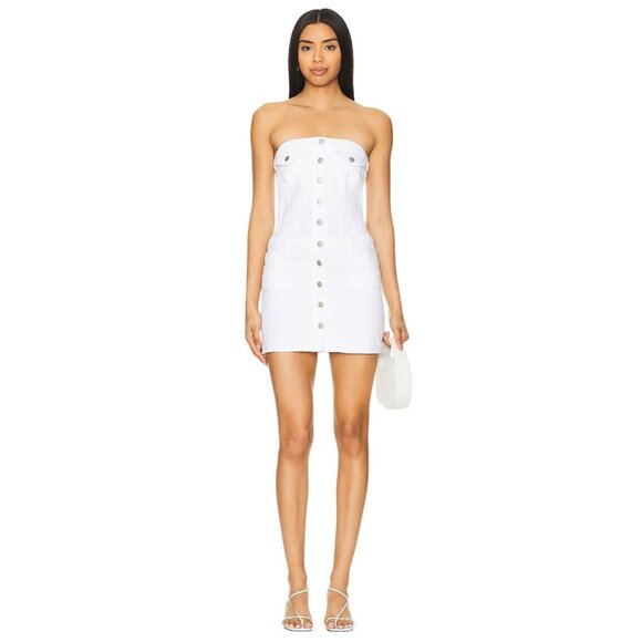 Amanda Uprichard Dresses & Skirts - Amanda Uprichard Teyana Dress in White Medium New Womens Denim strapless Mini